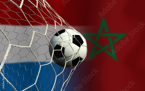 Football Cup competition between the national Netherlands and national Morocco.