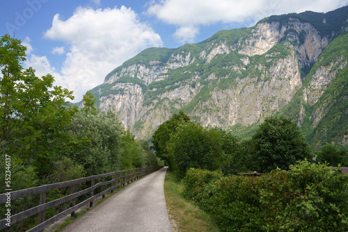 Summer landscape along the Valsugana cycleway