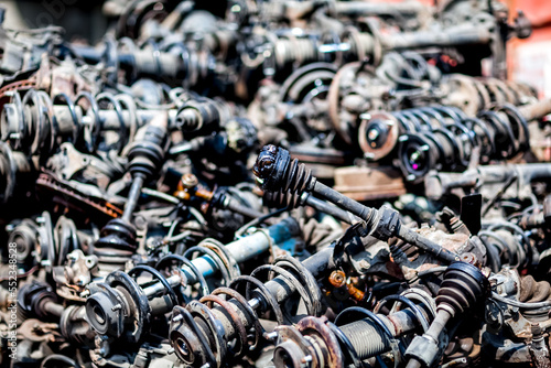 A lot of used car parts on junk car market in Sharjah UAE