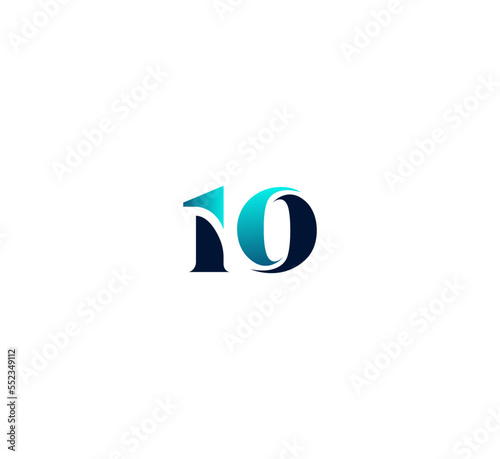 Number 10 logo design template elements. Modern abstract digital alphabet letter logo. Vector illustration.