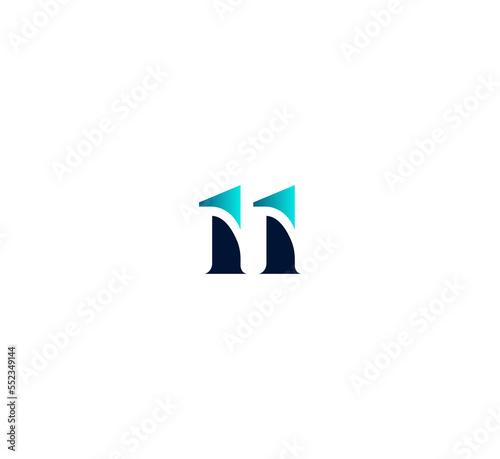 Number 11 logo design template elements. Modern abstract digital alphabet letter logo. Vector illustration.
