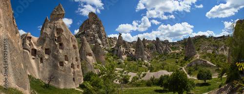 Rock formation at Uchisar in Cappadocia,Nevsehir Province,Turkey 
