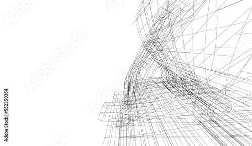 Abstract architecture background 3d illustration