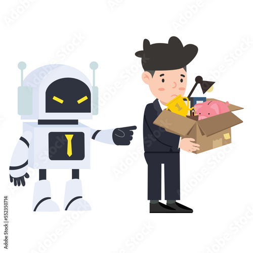 businessman Replacement of job by robot