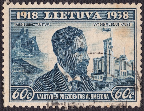 Antanas Smetona-The President of the Republic of Lithuania, stamp Lithuania 1938 photo