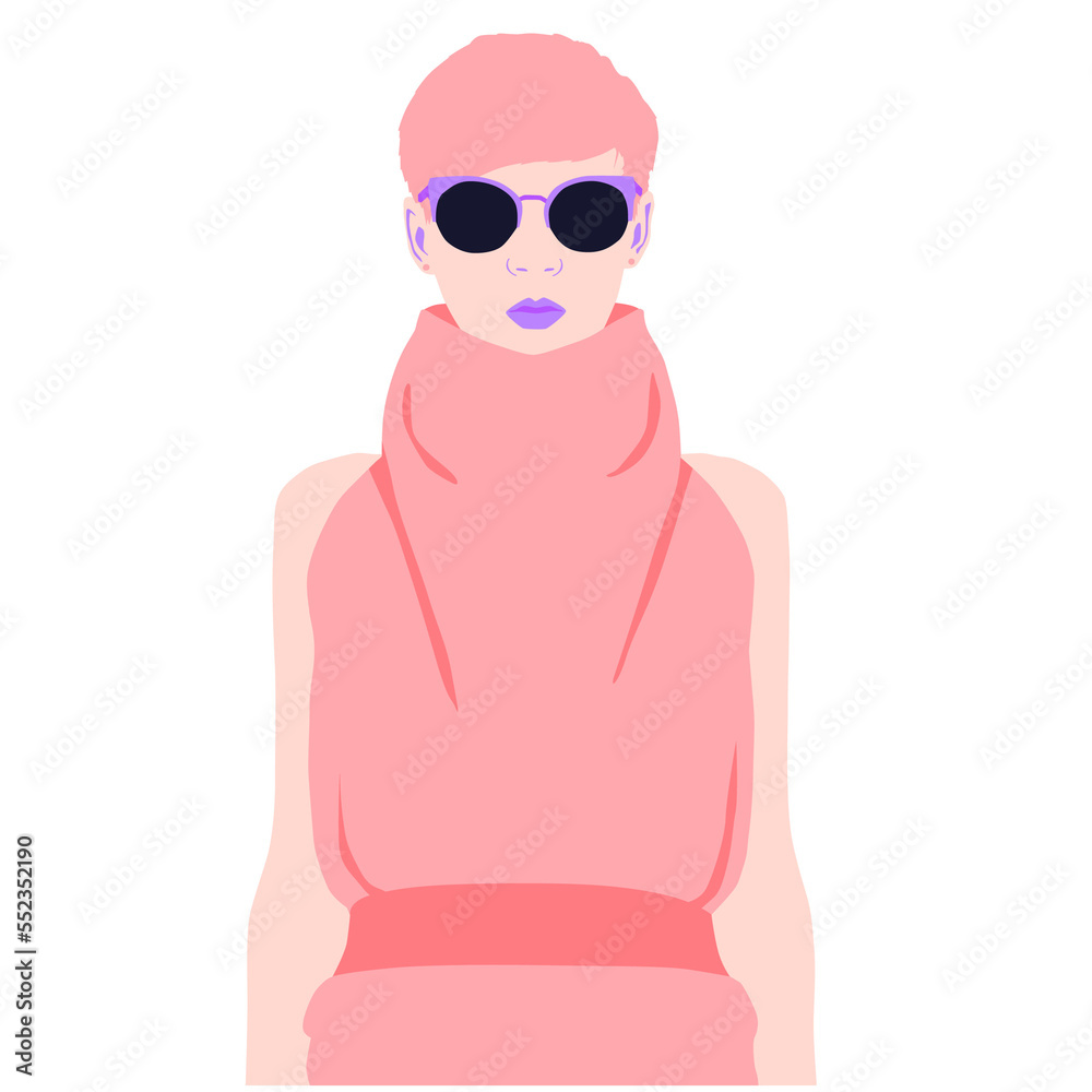 Fashion minimal illustration. Fashion girl. Trendy look Fashion minimal illustration. Fashion girl. Trendy look