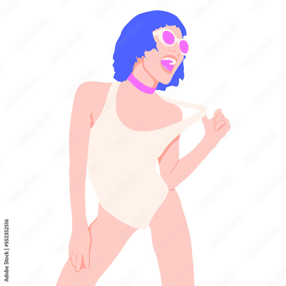 Fashion minimal illustration. Fashion girl. Trendy look Fashion minimal illustration. Fashion girl. Trendy look