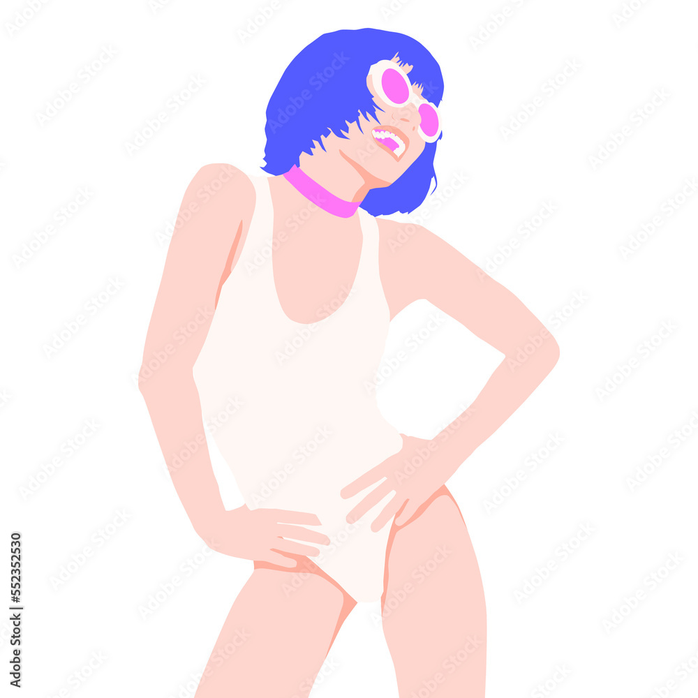 Fashion minimal illustration. Fashion girl. Trendy look Fashion minimal illustration. Fashion girl. Trendy look