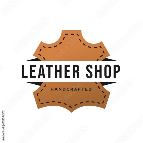 Premium creative leather logo design. Leather shop logo 