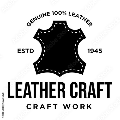 Premium creative leather logo design. Leather shop logo 