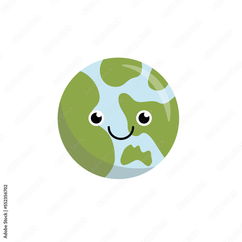 Fototapeta premium Earth. Planet. Cartoon Earth. Flat, cartoon, vector