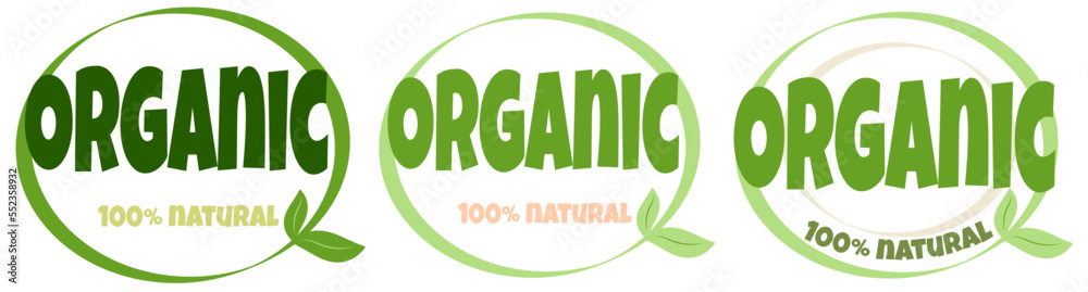 Organic eco natural bio sticker label logo icon. Logo with a pattern of green leaves. Ecological products. Stickers of eco-friendly products.
Vector illustration of organic food icons Organic eco natural bio sticker label logo icon. Logo with a pattern of green leaves. Ecological products. Stickers of eco-friendly products.
Vector illustration of organic food icons