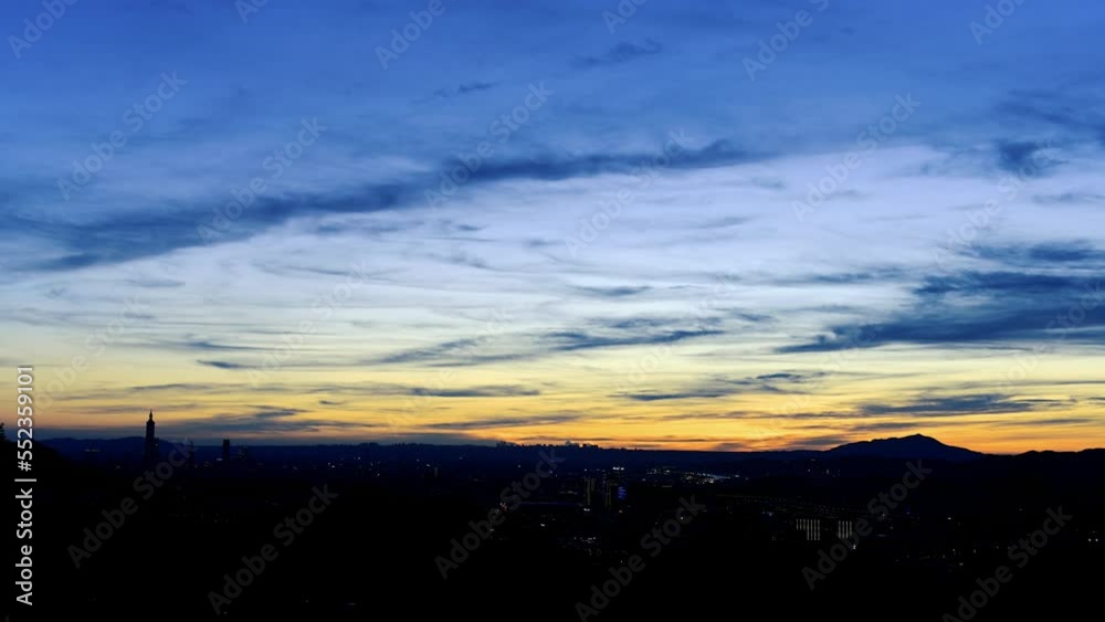 Sunset and the coming of night. Lights up the city night scene. Make people dreamy sense of novelty. Xizhi District, New Taipei City, Taiwan Sunset and the coming of night. Lights up the city night scene. Make people dreamy sense of novelty. Xizhi District, New Taipei City, Taiwan