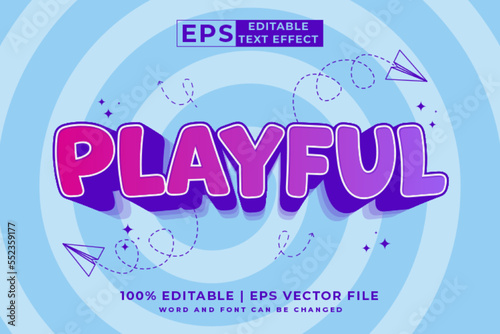 Editable text effect Playful 3d Cartoon cute style premium vector