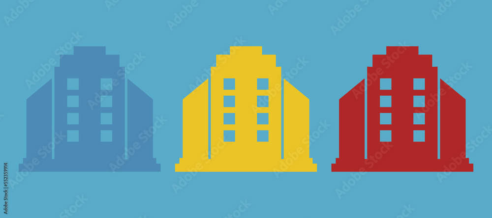 high-rise building icon on a white background, vector illustration