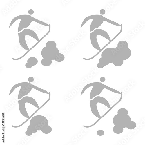 snowboarder icon on a white background, vector illustration