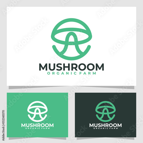 mushroom logo vector design template