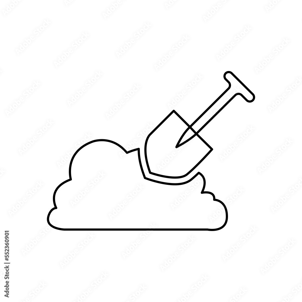shovel icon on a white background, vector illustration shovel icon on a white background, vector illustration