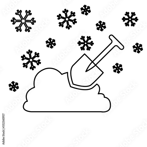 shovel icon, snow removal concept, vector illustration