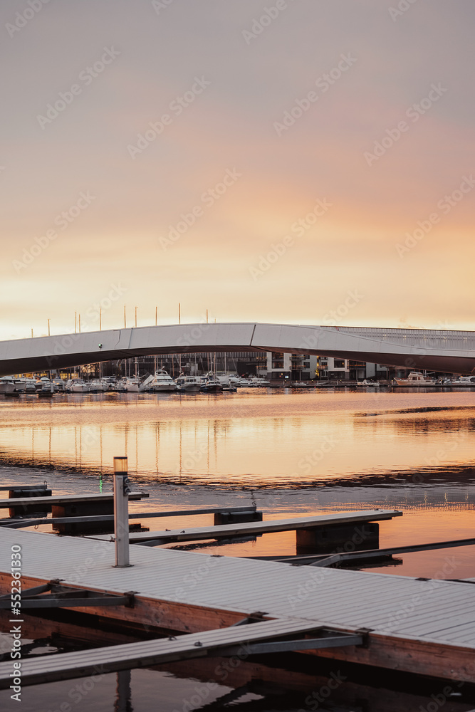 Norwegian harbour sunrise