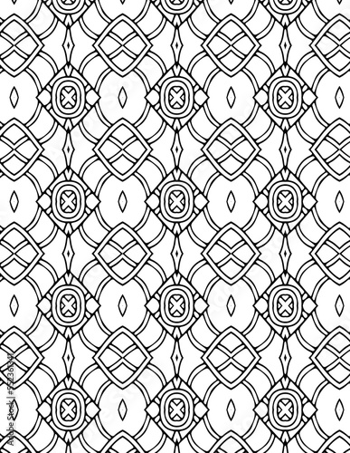 Black and white geometric pattern for your coloring book