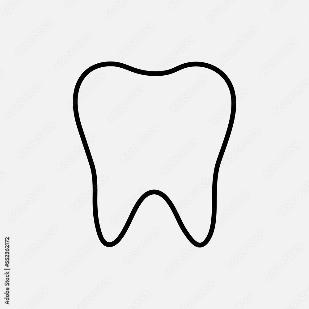 Tooth flat vector icon, tooth silhouette Tooth flat vector icon, tooth silhouette