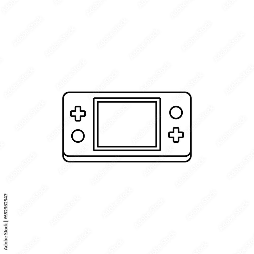 Portable video game icon in line style icon, isolated on white background Portable video game icon in line style icon, isolated on white background
