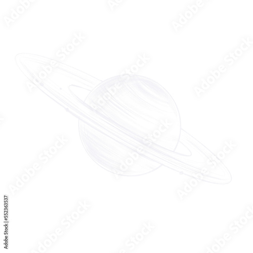 saturn planet white doodle chalk drawing photo