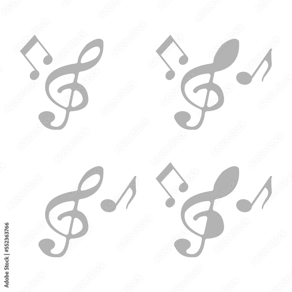 musical notes and treble clef icon, vector illustration musical notes and treble clef icon, vector illustration