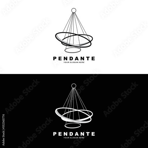 Home Decoration Hanging Lamp Logo, Home Furniture Design Vector