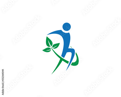 Healthy Freedom Fitness Sport Logo Design Modern Symbol Vector Icon.