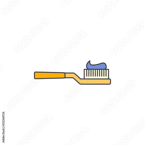 Brush teeth icon in color, isolated on white background 
