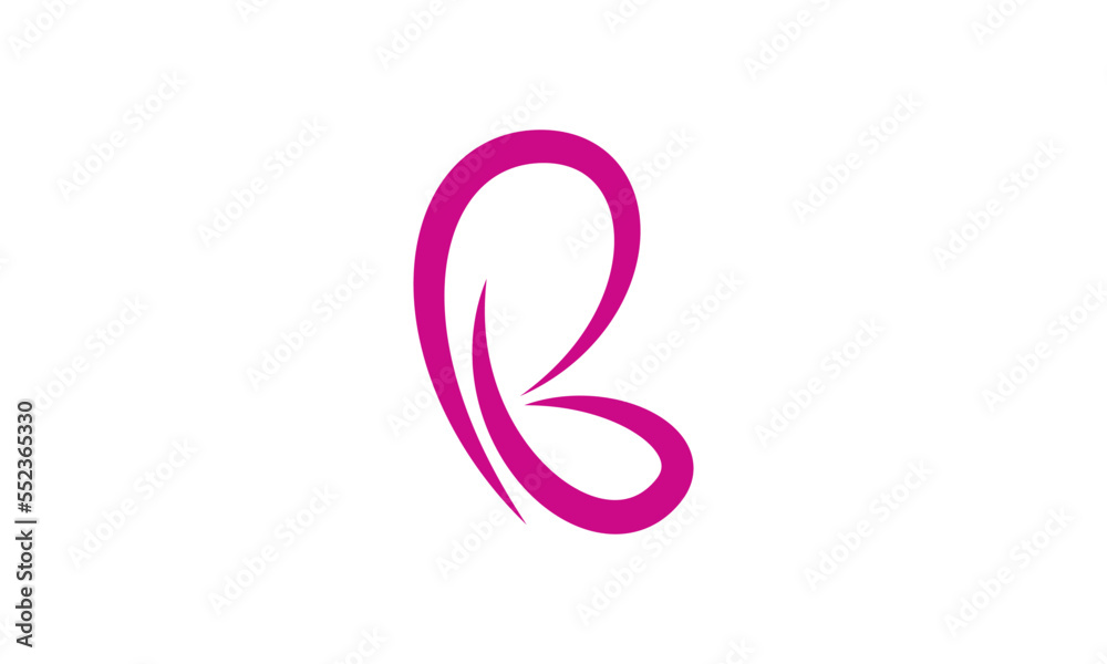 letter B butterfly line art logo. Overlay transparent sheets style.
letter B butterfly line art logo. Overlay transparent sheets style.