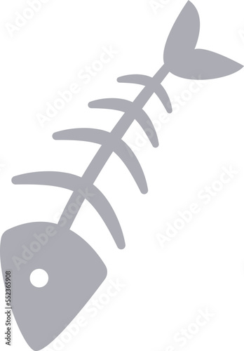 Fish skeleton garbage flat icon Recycling