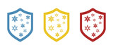 shield icon, snowflakes, vector illustration