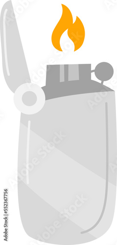 Lighter flat icon Flame on steel incendiary device