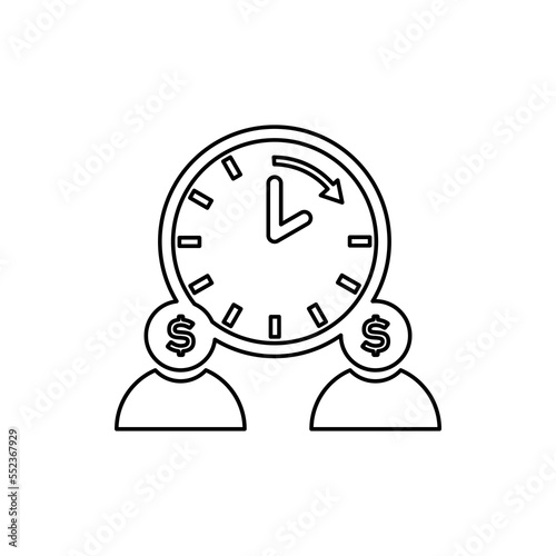 people icon, time is money concept, vector illustration