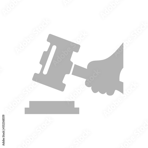hand icon, court concept, gavel, vector illustration
