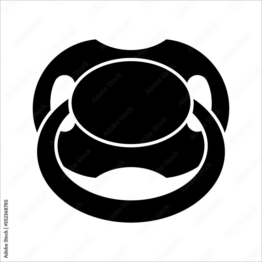Baby pacifier vector icon. filled flat sign for mobile concept and web design. vector illustration on white background Baby pacifier vector icon. filled flat sign for mobile concept and web design. vector illustration on white background