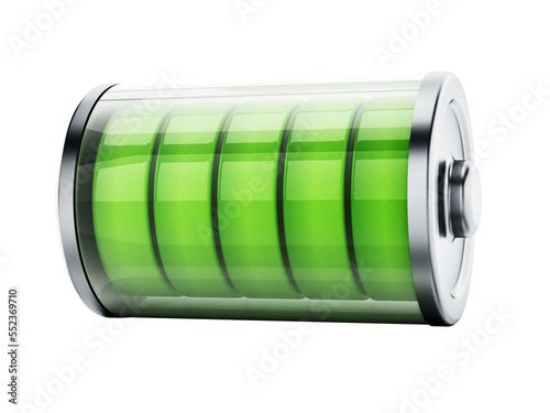 Illustration showing full battery levels on transparent background.