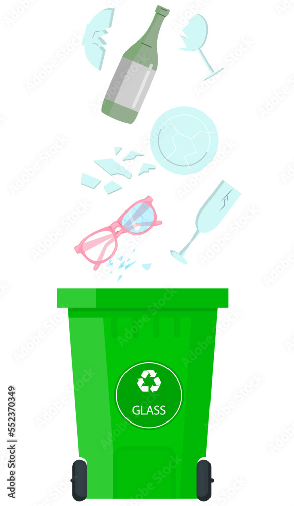Vector image of a city garbage can. Waste management. The concept of