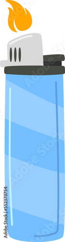 Lighter flat icon Flame on steel incendiary device