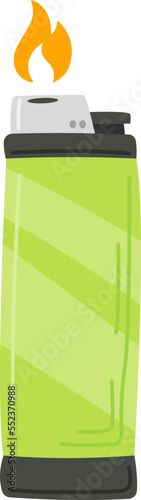 Lighter flat icon Flame on steel incendiary device