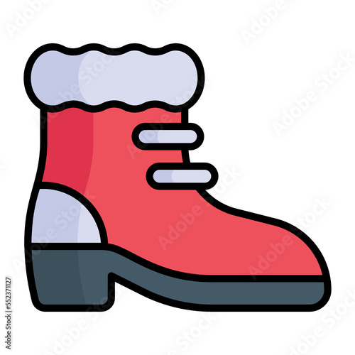 Footwear accessory vector icon design of winter boot