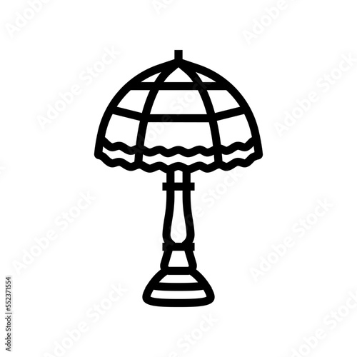 retro table lamp line icon vector. retro table lamp sign. isolated contour symbol black illustration