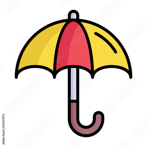 Beautiful vector icon of umbrella in modern style