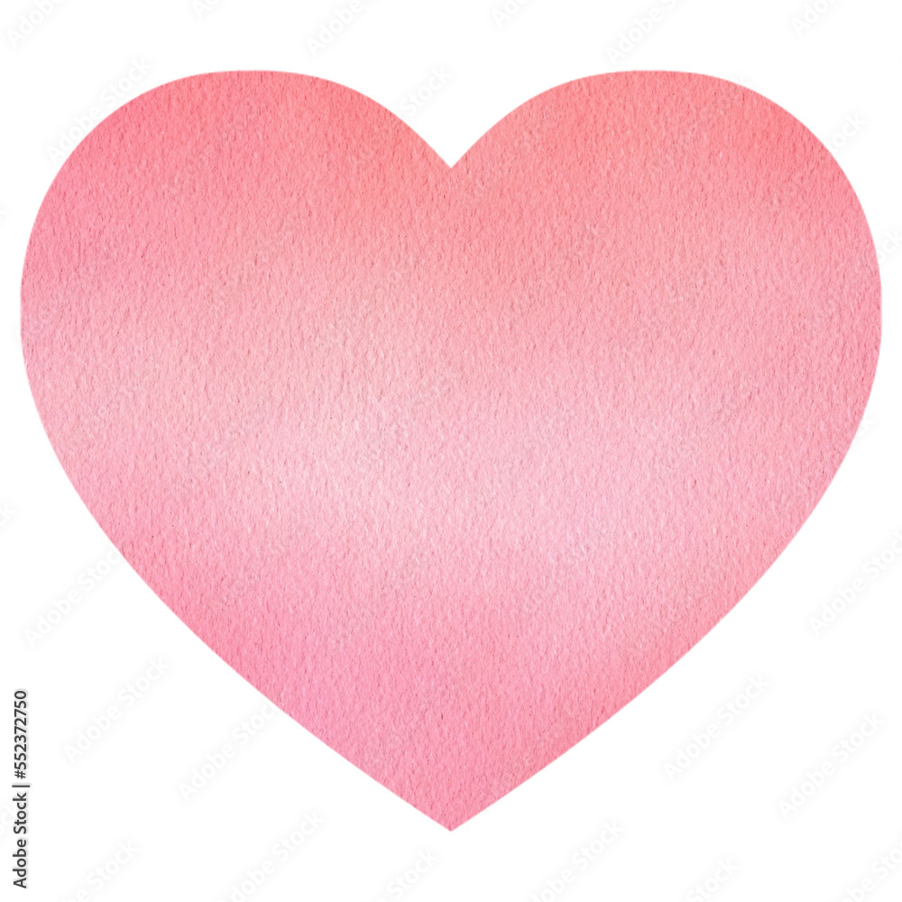 Pink Heart Watercolor Shape