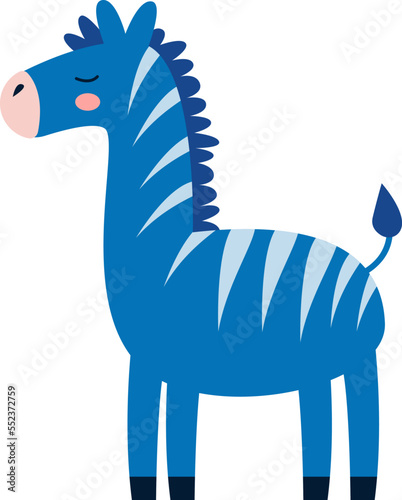 Zebra flat icon Wild animal in warm country