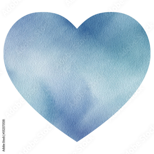 Blue Heart Watercolor Shape