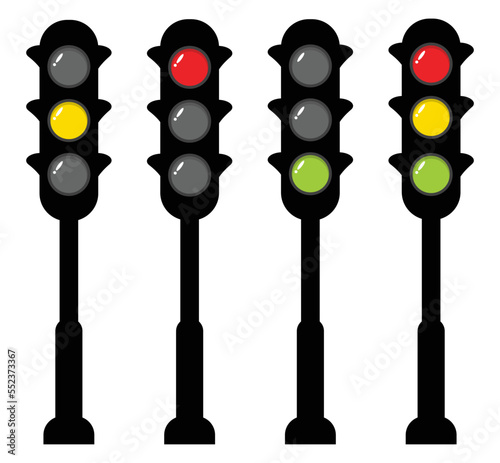 Vector set of traffic lights
